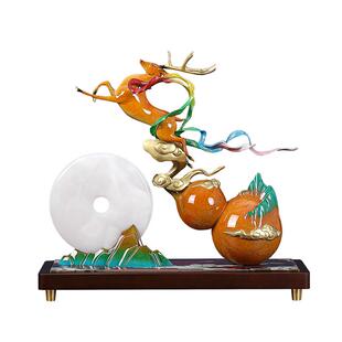 一鹿高升铜鹿摆件办公室客厅高端葫芦工艺品公司开业祝贺乔迁礼品