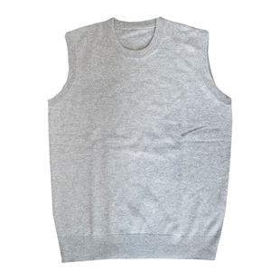 纯山羊绒背心马甲男士秋冬保暖外穿男坎肩针织打底衫大码灰色毛衣