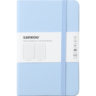 三口软皮硬面绑带本A6便携口袋本