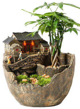 微缩景观花盆装饰收纳树脂