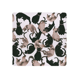 9397猫咪系列自创原创插画光伏玻璃鼠标垫25x25cm游戏电竞用