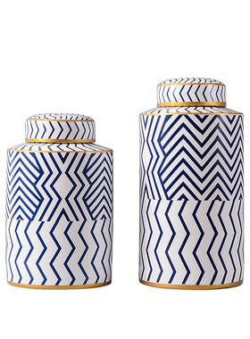 罐子陶瓷现代简约样板间家居摆设