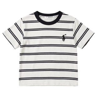 夏季儿童纯棉时尚条纹短袖男孩女童百搭T恤宝宝上衣薄款休闲服潮