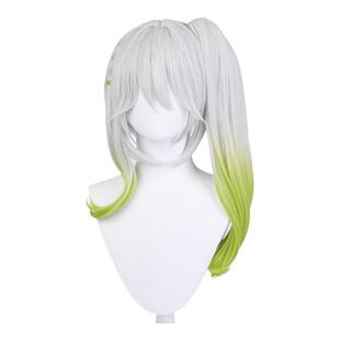 猩红女巫原神纳西妲cos假发须弥小吉祥草神浠新拼色假毛马尾造型
