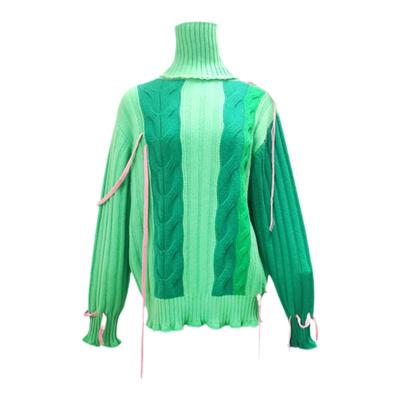 秋冬生命树绞花高领羊绒衫