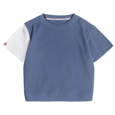 miniFad原创设计圆领透气格纹T恤