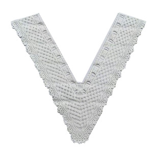 新款V领口花边配饰DIY服装手工辅料水溶刺绣蕾丝假领子白色气质