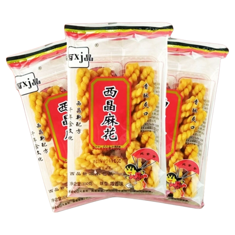 西晶麻花100g陕西香酥小麻花陕西西安特产火锅串串油茶麻花手工