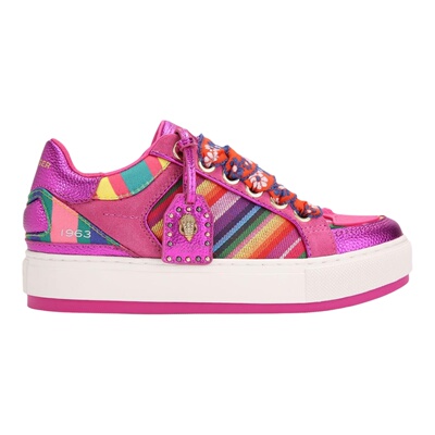 【TT Heavi】直邮代购 牛皮亮面彩条女板鞋Kurt Geiger26春夏