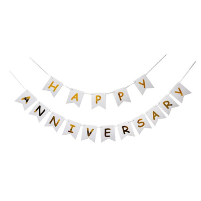 热卖happy周年纪念日甜品台拉旗