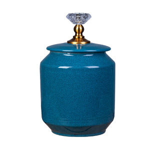 景德镇大号茶叶罐米缸储物罐防潮密封样板房家用装摆件花瓶客厅