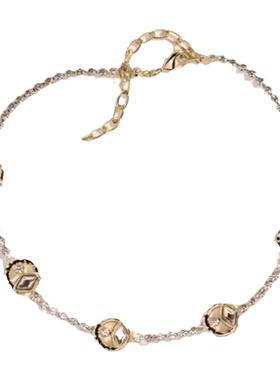 小香风C字重工金属镂空菱形钻