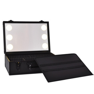 FACEBOX 专业手提带灯多层化妆箱LED插电纹绣化妆师跟妆箱带镜