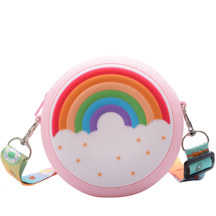 儿童包包女可爱彩虹甜甜圈小女孩斜挎包卡通硅胶公主女童零钱包潮
