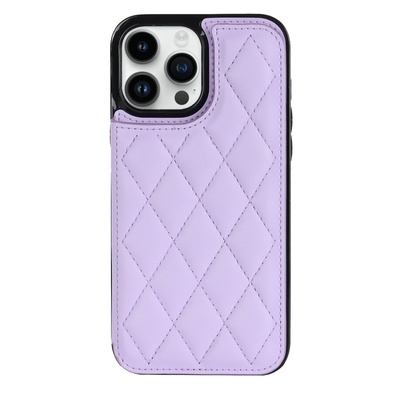 小香风翻盖插卡包支架苹果手机壳