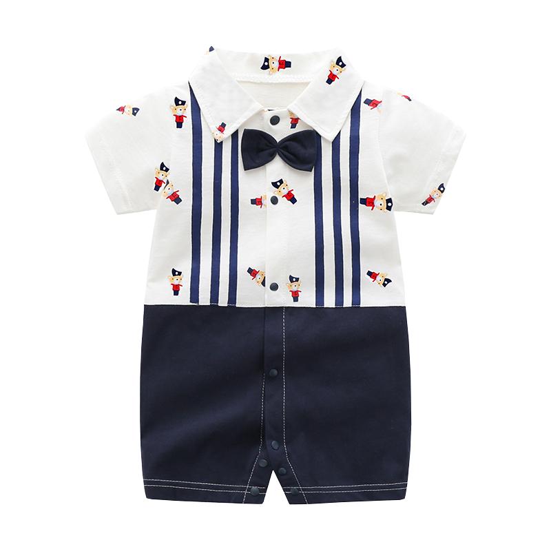 新生嬰兒兒夏季衣服男女寶寶薄款連體衣純棉短袖爬服哈衣夏裝