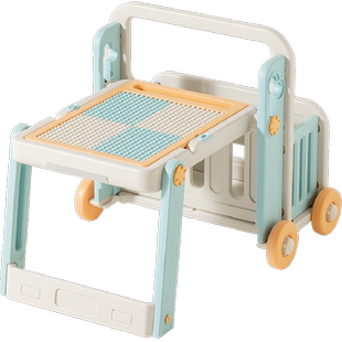 曼龙儿童多功能积木桌可折叠画板男孩大颗粒拼装玩具益智宝宝女孩