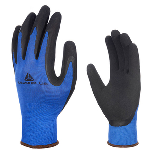 代尔塔劳保防护手套搬运防滑透气工业家用涤纶园艺劳动浸胶手套