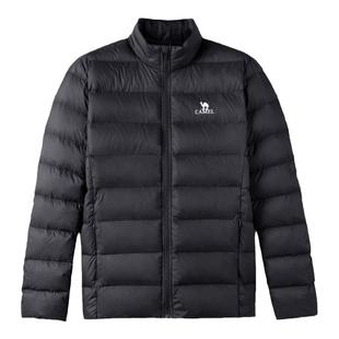 骆驼轻薄短款排骨羽绒服女秋冬季加绒运动休闲立领保暖鸭绒外套男