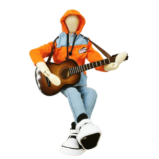 梧棣木人创意弹吉他木偶摆件歌手木人摆件弹奏吉他手摆件音乐摆件
