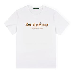 【舒弹棉】Raidy Boer/雷迪波尔2026夏男植绒刺绣海洋短袖T恤7026