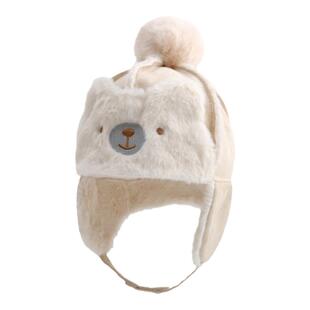 儿童1岁仿麂皮绒雷锋帽宝宝超萌卡通毛绒护耳帽男女宝保暖套头帽