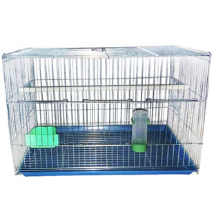 鸟笼金属折叠电镀锌繁殖玉鸟辣椒抱窝笼活底双间鹦鹉大号加粗笼子