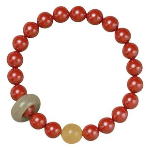 大辰珠宝朱砂帝王砂手串中国风和田玉蜜蜡手链小众设计女款本命年