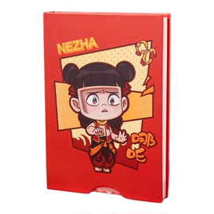 得力哪吒联名精装变脸本周边谷子魔童闹海电影加厚纸张笔记本本子魔丸灵珠记事本手账本萌趣全彩内页精美图案