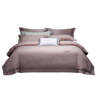 南方寝饰高档提花全棉被套床单四件套纯棉四季通用款家纺床品套件