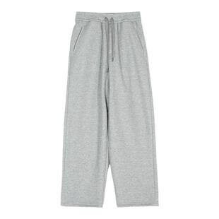 DOROTHY丨加绒加厚防风休闲裤女2022新款冬高腰阔腿百搭直筒卫裤