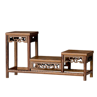 鸡翅木博古架木架子红木摆件底座支架 实木质工艺品置物架摆放架