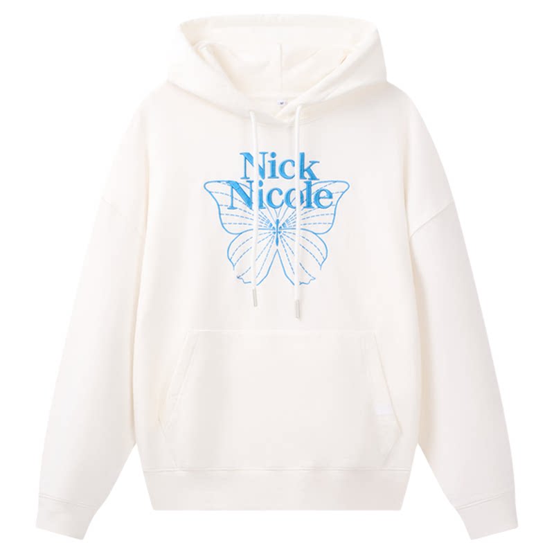 NICK&NICOLE小蝴蝶26年秋季新款字母连帽卫衣女休闲上衣松弛韩风