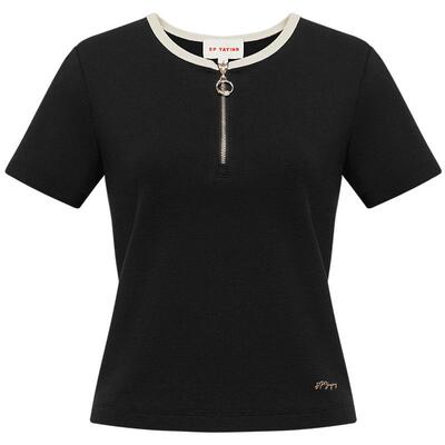 修身短袖棉质雅莹针织衫上衣