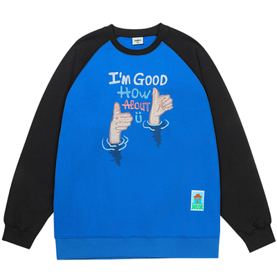 GUUKA美式复古重磅纯棉圆领卫衣