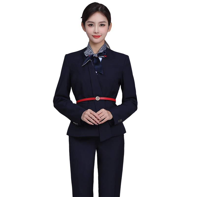 纯岚2023秋新款中国移动工作服女套装移动营业厅工装外套长裤衬衫