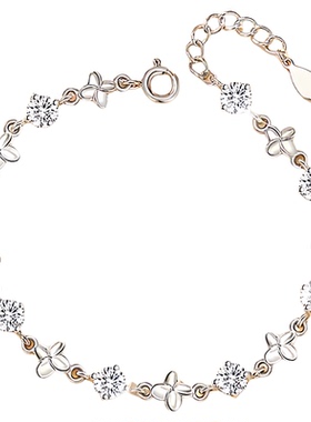 S92银幸运四叶草手链女款百搭