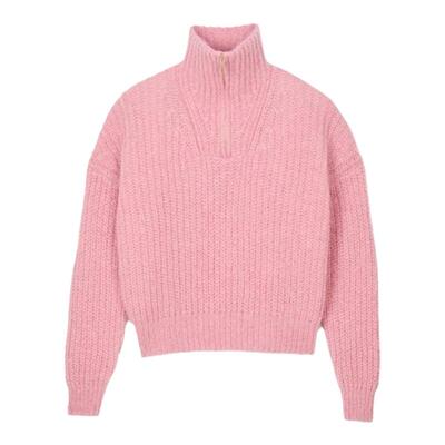 ba&sh法式简约拉链高翻领毛衣