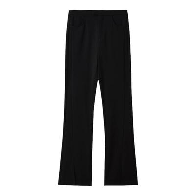 【商场同款】水云间黑色微喇开叉休闲裤女夏季新款显瘦高腰小西裤