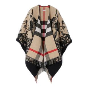 【24期免息】BURBERRY 马术骑士徽标羊毛披肩 80748751