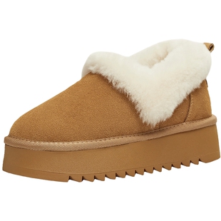 天美意复古厚底增高加绒保暖雪地靴棉鞋女短靴2025冬新款KXD40DM5