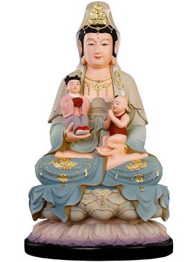 树脂彩绘送子观音菩萨家用