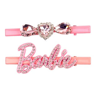 Barbie芭比官方正品发夹粉色发饰女高级饰品新款头饰礼物侧边夹子