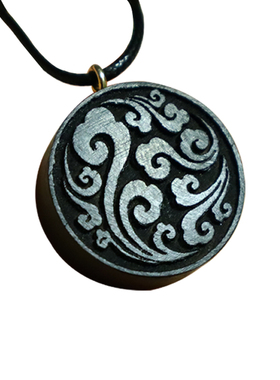 祥云原创手工纹理黑檀木包邮项坠