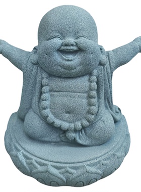 【热卖款】青砂石弥勒佛桌面茶宠居家装饰摆件鱼缸假山造景送礼