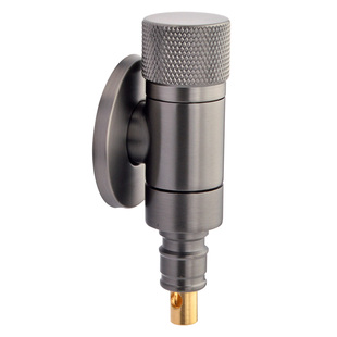 枪灰全铜洗衣机专用水龙头自动止水超短极薄窄小尺寸46分家用极小