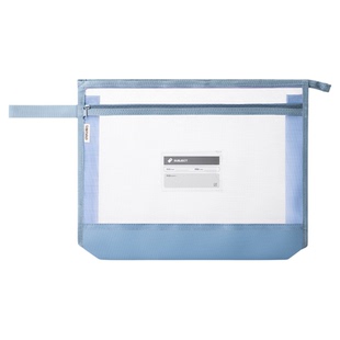 得力双层科目分类袋A4文件袋透明网纱文件收纳袋拉链式小学生初中生专用手提书袋高中生试卷学科资料书本作业