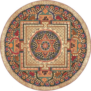 户外帐篷内圆形地毯民族风露营野营防潮地垫营地用大面积定制地毯