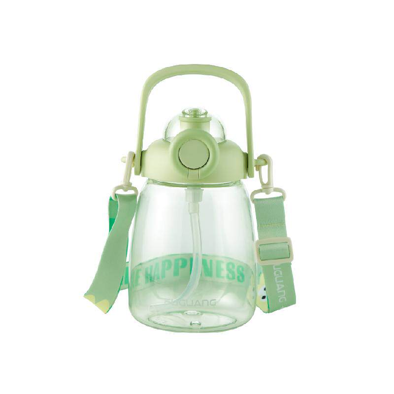 富光吸管杯简约女生夏季高颜值大肚杯便携背带提手大容量杯子可爱