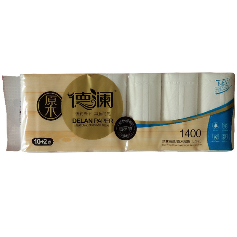 德澜卫生纸无芯大卷纸1400g长款